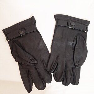 Men’s DEERSKIN Leather gloves Vintage Racoon lined wrist strap M